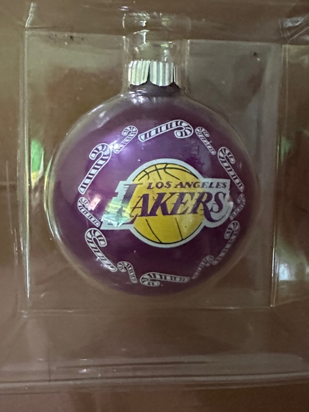LA Lakers Glass Ornament